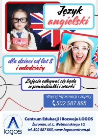 Żuromin - język angielski  🇬🇧🇬🇧🇬🇧 dla dzieci i młodzieży - tel. 502 587 885